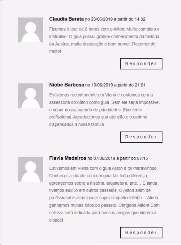 Depoimento de Claudia Barata: "Fizemos o tour de 8 horas com o Ailton. Muito completo e instrutivo. O guia possui grande conhecimento da história da Áustria, muita disposição e bom humor. Recomendo muito!"